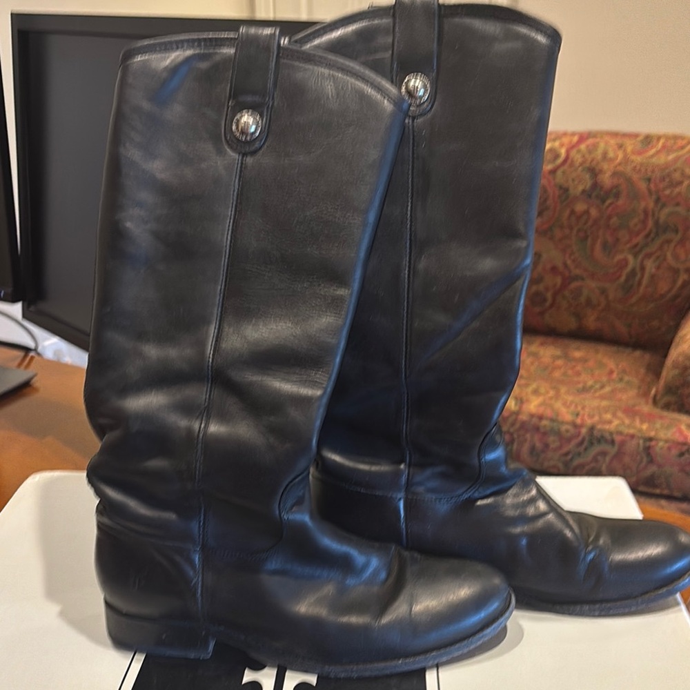 Frye Melissa Button Leather Riding Boots